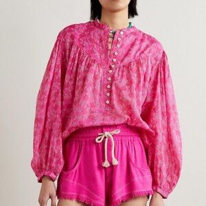 NWOT Isabel Marant Etoile Salika Fuchsia Floral Blouse